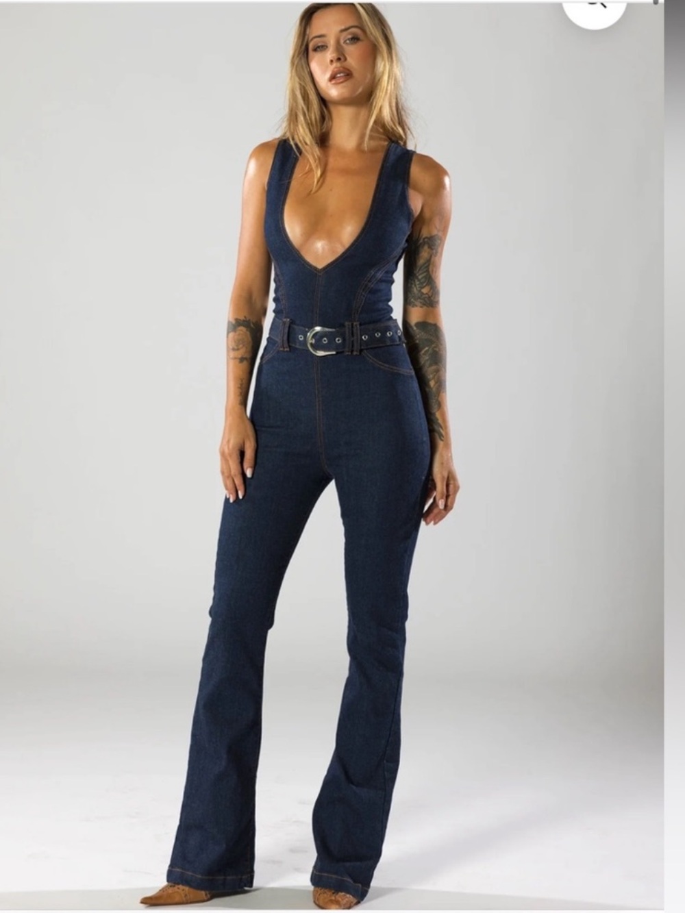 REVICE The '76 Jumpsuit Prima Donna Dark Denim Size Small NWT